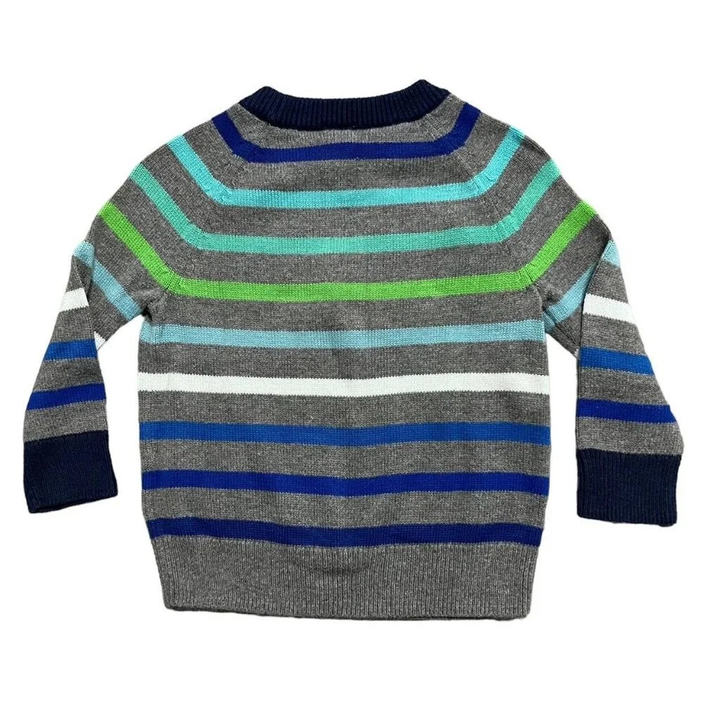 Baby Gap 12-18m Grey Blue Green Striped Sweater